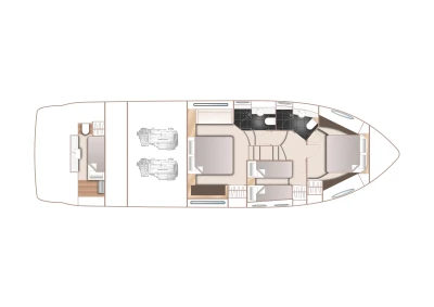 Layout of Princess 52 yacht, model year 2017.