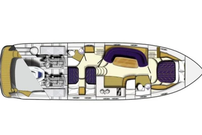 2006 Princess V48 yacht layout, interior view.