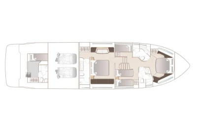 Manufacturer Provided Image: Floor plan of 2026 Princess F65 yacht, showcasing interior layout and design.