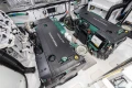 Engine room of 2025 Princess V50 yacht with dual Volvo Penta engines.
