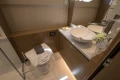 Luxurious bathroom in 2016 Princess V58 Open yacht with modern fixtures and elegant design.