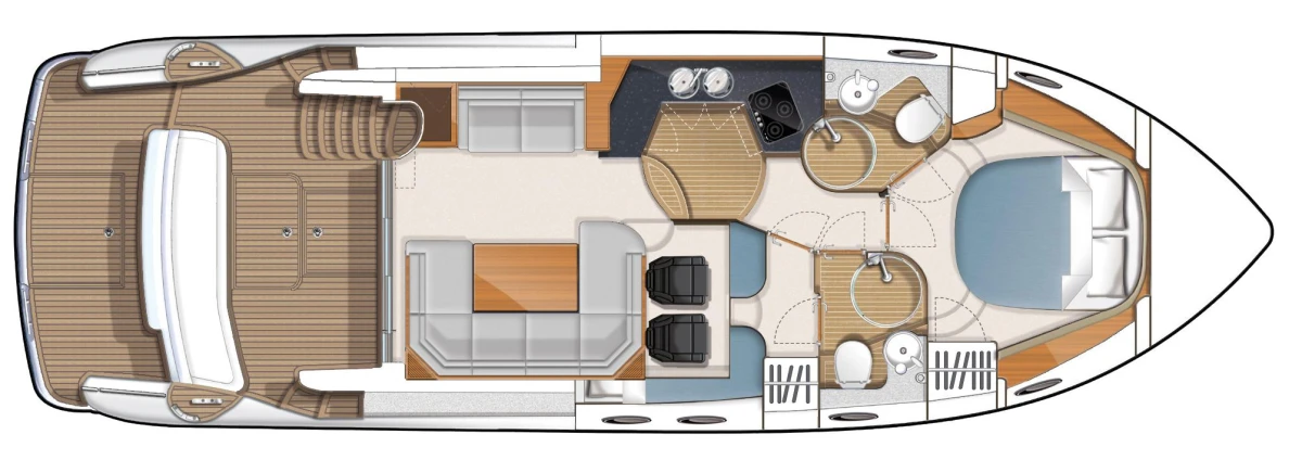 Manufacturer Provided Image: Princess Flybridge 42 Motor Yacht Lower Accomodation Layout
