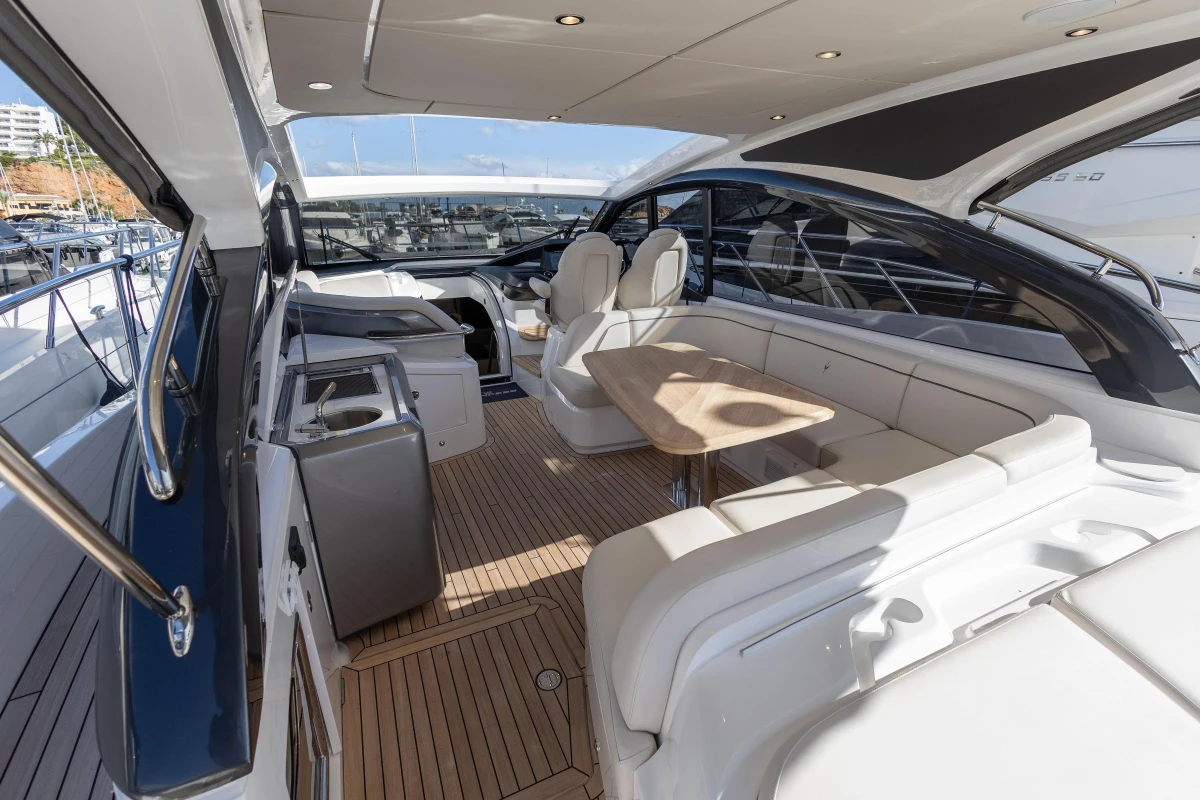 2024 Princess V50 Open yacht interior with elegant seating and modern amenities.