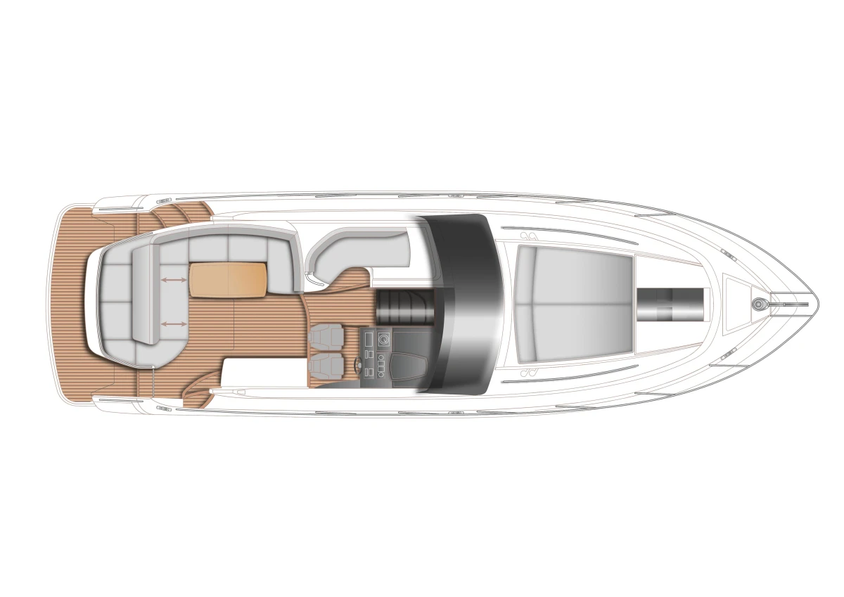 Manufacturer Provided Image: Princess V39 Optional Sunbed Deck Layout Plan