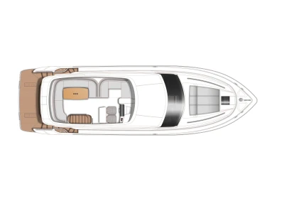 Aerial view of 2017 Princess 52 yacht layout.