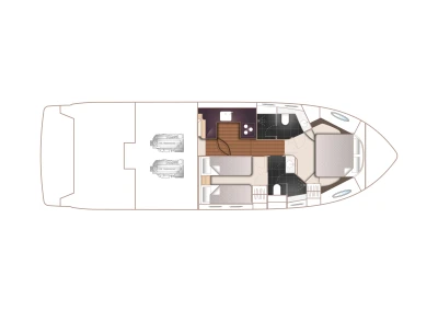 Manufacturer Provided Image: Princess 43 Lower Deck Layout Plan