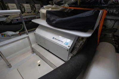 Seakeeper 5 stabilizer in 2018 Princess 49 yacht engine room.