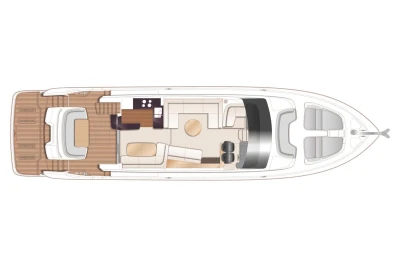 Manufacturer Provided Image: Top view layout of 2026 Princess F65 yacht, showcasing interior and deck design.