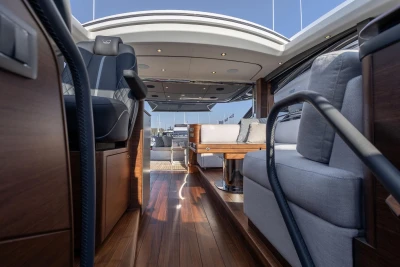 Luxurious interior of the 2026 Princess V55 yacht.
