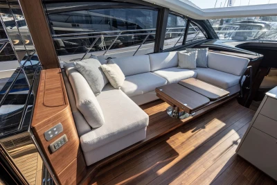 Luxurious interior of the 2026 Princess V55 yacht.