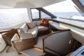 Luxurious interior of 2026 Princess Y72 yacht with elegant seating and ocean view.