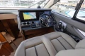 2023 Princess F50 yacht helm with navigation display and luxurious seating.