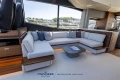 Luxurious interior of 2023 Princess S72 yacht with elegant seating and modern design.