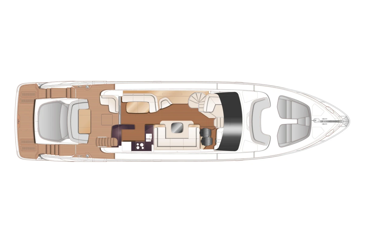 2023 Princess S72 yacht layout, featuring spacious interior and deck design.