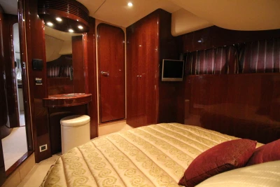 Luxurious cabin on a 2004 Princess 61 yacht.