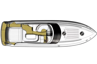 Top view of Princess V48 boat layout, 2006 model.
