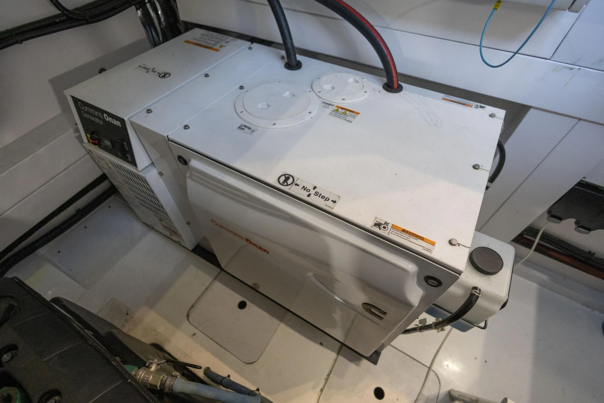 Cummins Onan generator in 2014 Princess V48 yacht engine room.