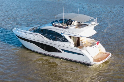 Luxury yacht Princess F50 2025 on calm waters.