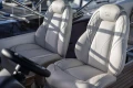 Luxurious cockpit seats on the 2025 Princess F50 yacht.
