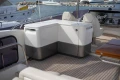 Luxurious 2020 Princess F62 yacht interior with modern seating and navigation controls.
