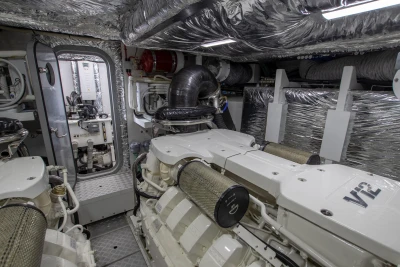 Engine room of the 2016 Princess 68 yacht.