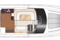 Top view layout of a 2017 Princess 49 yacht interior design.