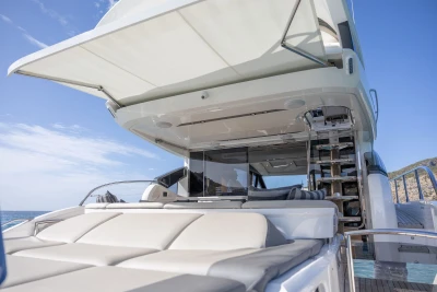 Luxurious 2018 Princess S65 yacht with spacious deck and modern design features.