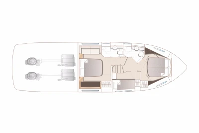 Floor plan of Princess 49 yacht, 2018 model.