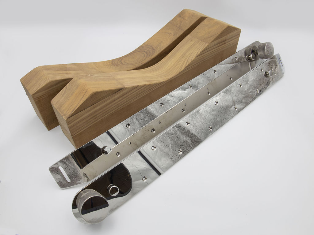 Teak tender chocks for Williams 285 Princess Boat Parts