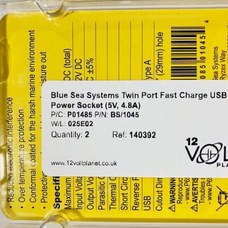 Blue Sea 12/24V Dual USB 4.8A Charger